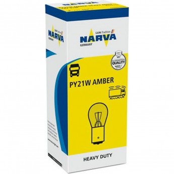 Лампа NARVA HEAVY DUTY 24V PY21W 21W BAU15s желтая