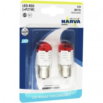 Лампа NARVA RANGE PERFORMANCE LED P21 P21W BA15s red 2 шт.