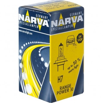 Лампа NARVA RANGE POWER 50+ H7 12V 55W H7 C1 PX26d