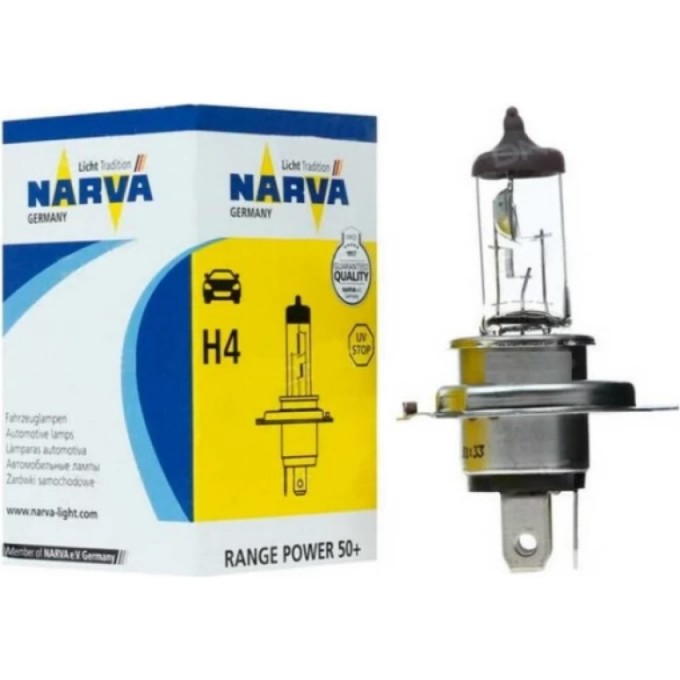 Лампа NARVA RANGE POWER BLUE+ Н4 12V 60/55W P43t-38 NVA C1 81071394