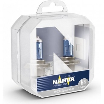 Лампа NARVA RANGE POWER WHITE H4 60/55 P43t-38 4500K 12V 2шт.