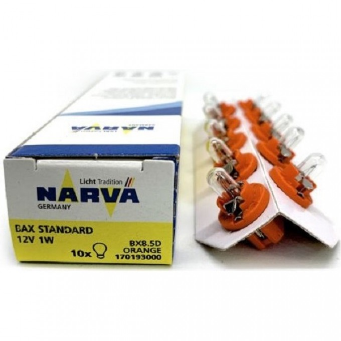 Лампа NARVA STANDARD 12V BAX8.5d 1W orange 63293898