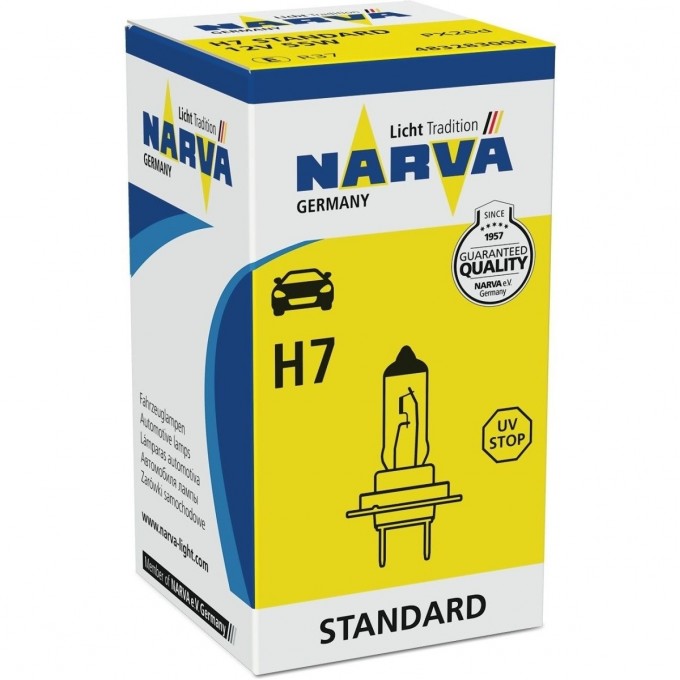 Лампа NARVA STANDARD H7 12V 55W PX26d 116429759