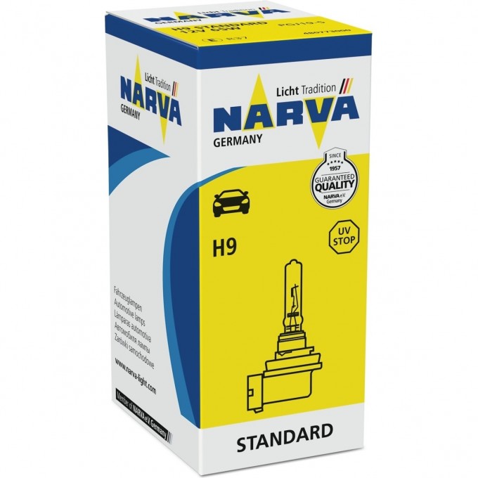 Лампа NARVA STANDARD H9 12V 65W PGJ19-5 83812917